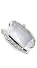 Angelina Lux Crystal Clutch Bag - Silver