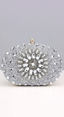 Angelina Lux Crystal Clutch Bag - Silver