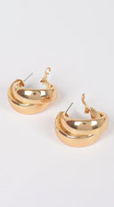 Timeless Twine Double Metal Hoop Earrings in Gold styled on model