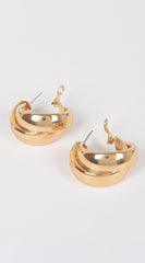 Timeless Twine Double Metal Hoop Earrings - Gold