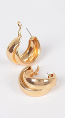 Timeless Twine Double Metal Hoop Earrings in Gold close-up detail shot