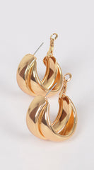 Timeless Twine Double Metal Hoop Earrings - Gold