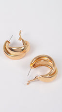 Timeless Twine Double Metal Hoop Earrings flat lay product shot additional angle