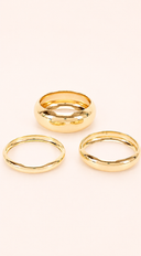 High Shine Stacked 3 Piece Bangle Set - Gold