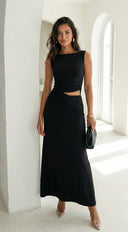 Astra Cut Out Maxi Dress - Black