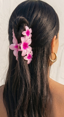 Tropical Plumeria Flower Claw Clip - Pink