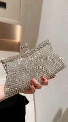 Costanza Silver Rhinestone Luxury Evening Clutch