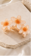 Tropical Plumeria Flower Claw Clip - Orange