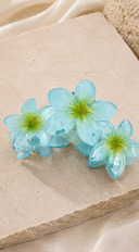 Tropical Plumeria Flower Claw Clip - Blue