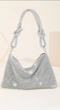 Zaree Silver Rhinestone Evening Purse