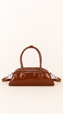 Cocoa Lane Faux Leather Shoulder Bag - Brown