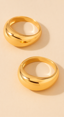 Lustre Dome Duo 2 piece Ring Set - Gold