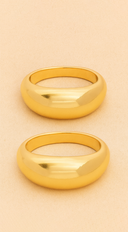 Lustre Dome Duo 2 piece Ring Set - Gold