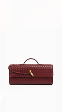 Milano Woven Clutch Handbag - Burgundy