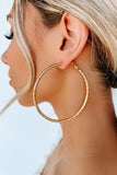 Atlas Gold Hoop Textured Metal Earrings