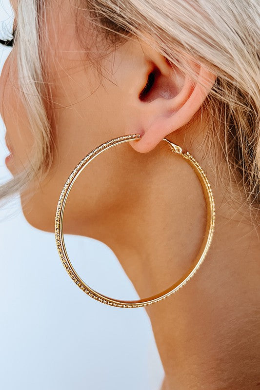 Favorite Pair Hoop Textured Earrings