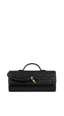 Milano Woven Clutch Handbag - Black