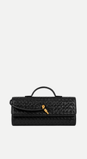 Milano Woven Clutch Handbag - Black