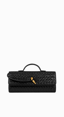 Milano Woven Clutch Handbag - Black