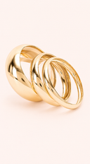 High Shine Stacked 3 Piece Bangle Set - Gold