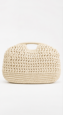 Raya Straw Woven Clutch Bag - Ivory