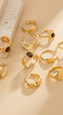 Genevieve Luxe 10 Piece Ring Set - Gold