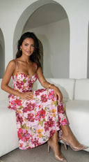 Floréa Bodice Floral Maxi Dress - Pink