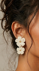 Zia Flower Earrings - Ivory