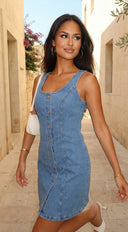 Elba Demin Mini Dress - Blue