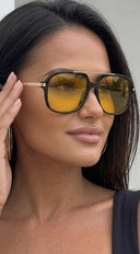 Soleil Aviator Tinted Sunglasses - Yellow