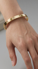 Inez Crystal Accent Bangle Bracelet  - Gold