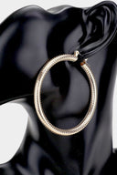 Gold Filled 14K Metal Hoop Earrings on neutral background