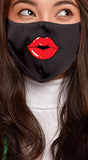 Lips Red Black Women's Reusable Face Mask