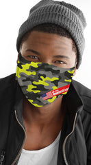 Camo Print Yellow Men's Reusable Face Mask