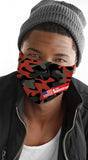 Camo Print Brick Red Men's Reusable Face Mask