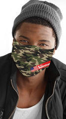 Camo Print Green Men's Reusable Face Mask