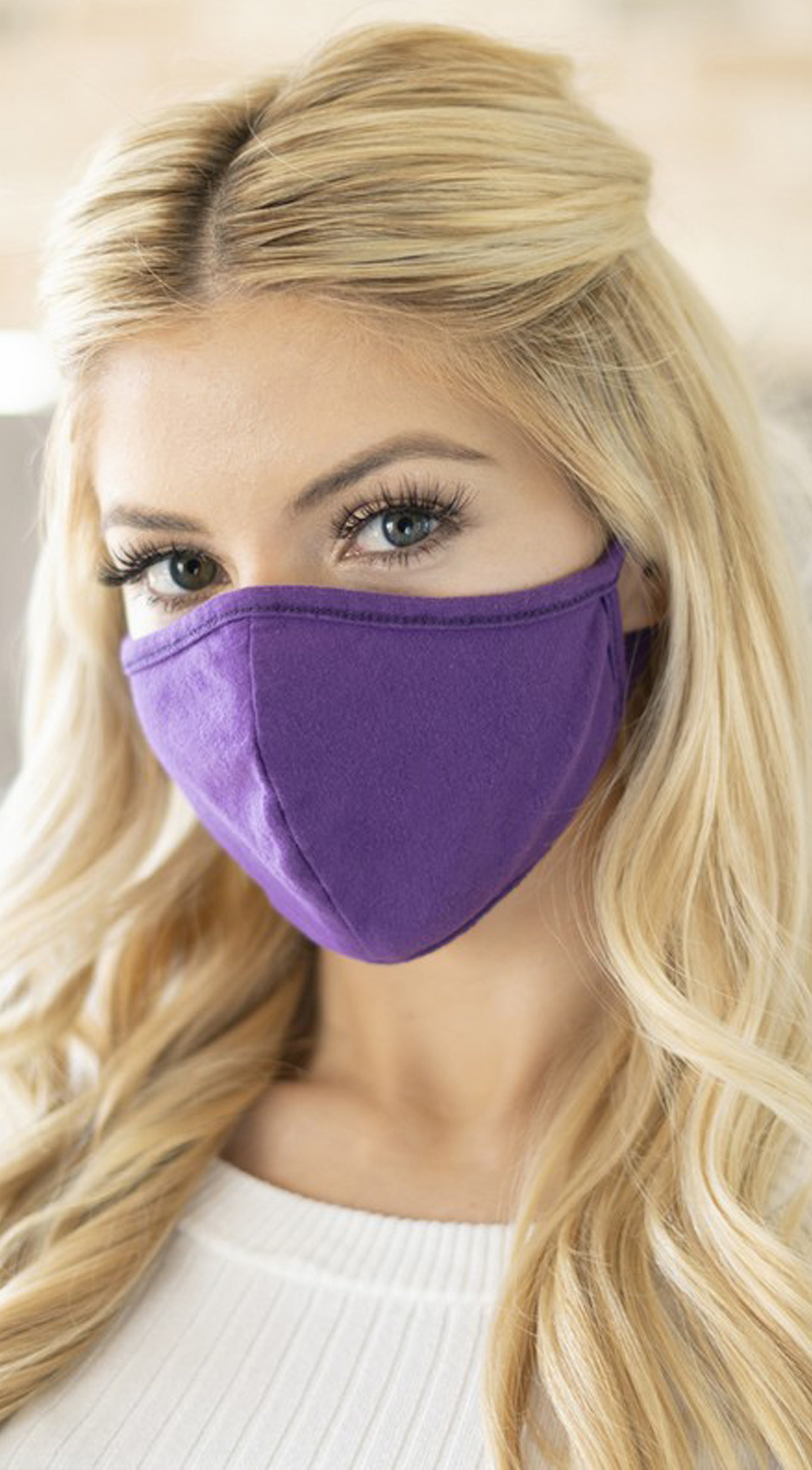 Purple Solid Reusable Face Mask