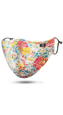 Floral White Adjustable Reusable Face Mask