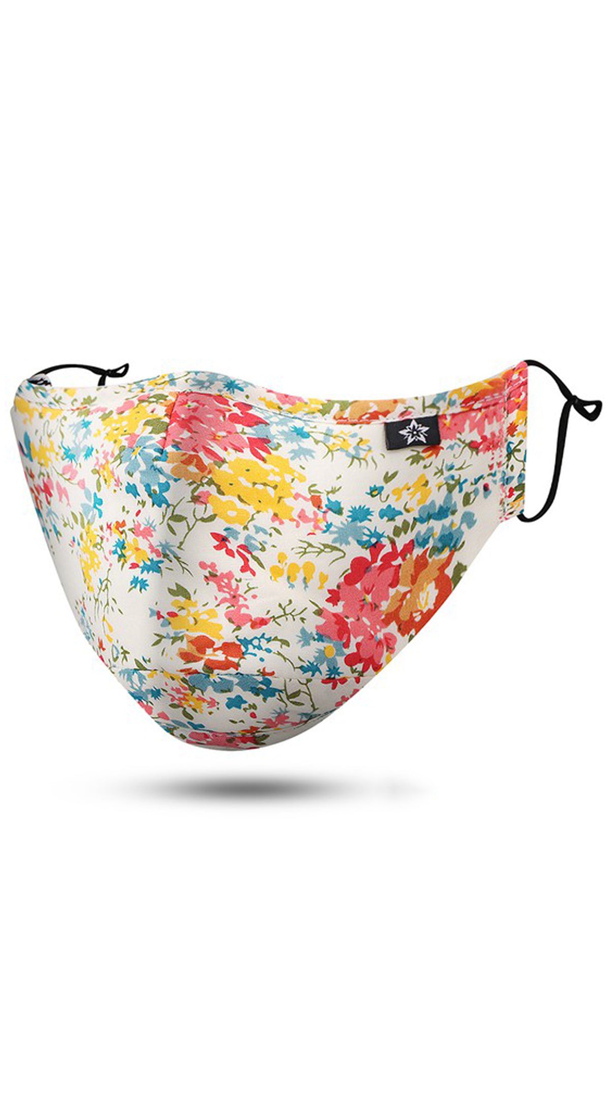 Floral White Adjustable Reusable Face Mask