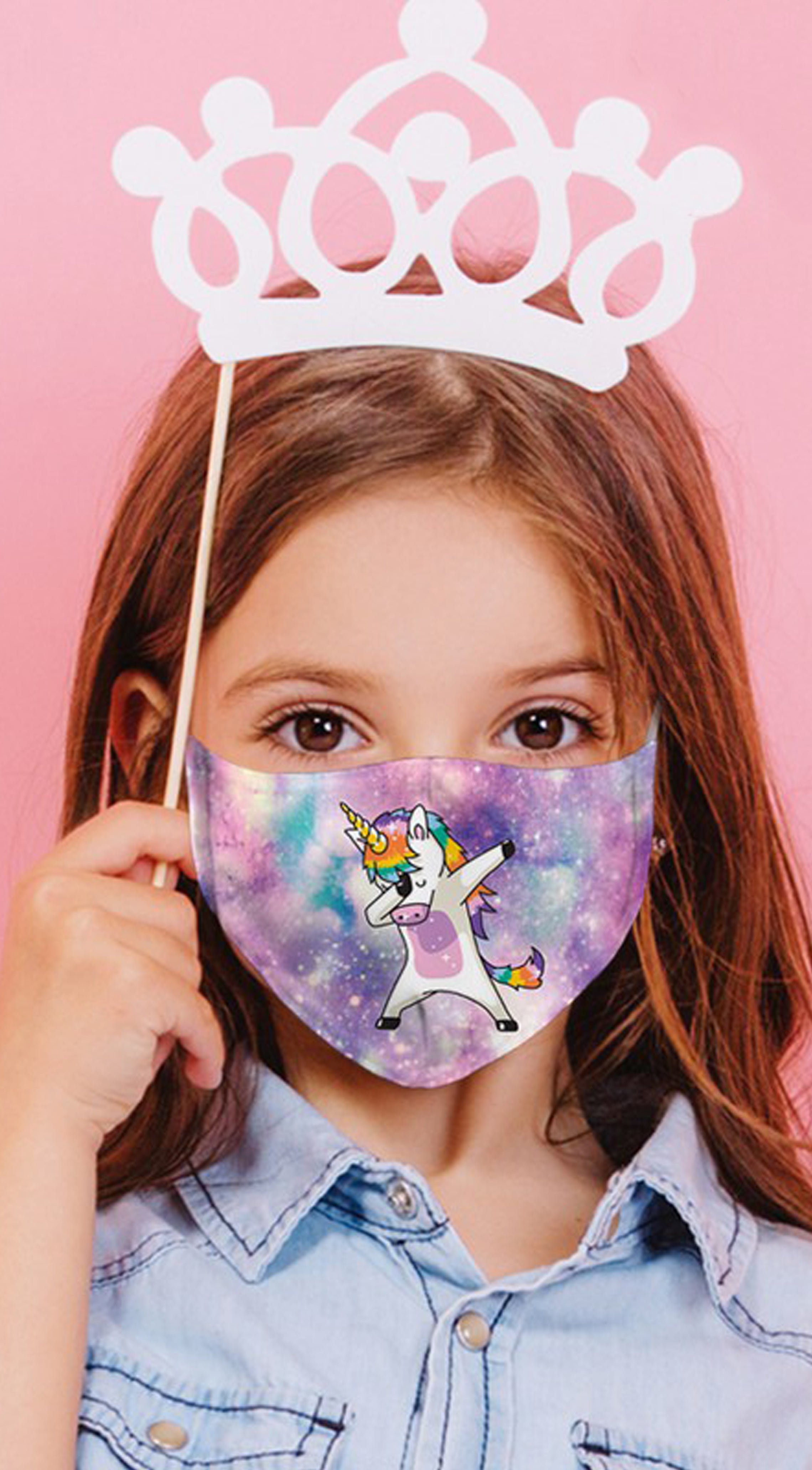 Unicorn Dance Multi Purple Reusable Kids Face Mask