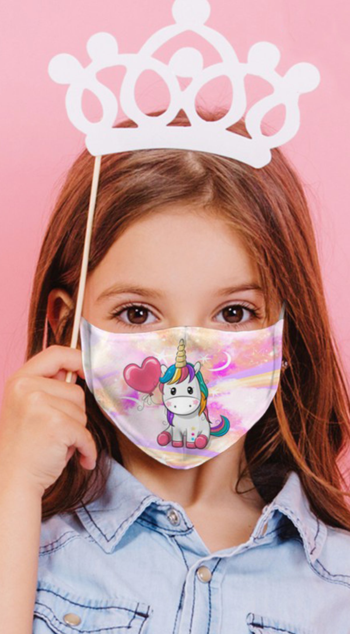 Unicorn Love Purple Reusable Kids Face Mask