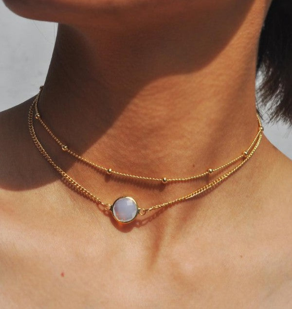 Double Layered Gold Necklace With Dainty Chain