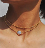 Double Layered Gold Necklace With Dainty Chain