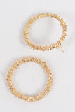 Textured Gold Round Circle  Earrings