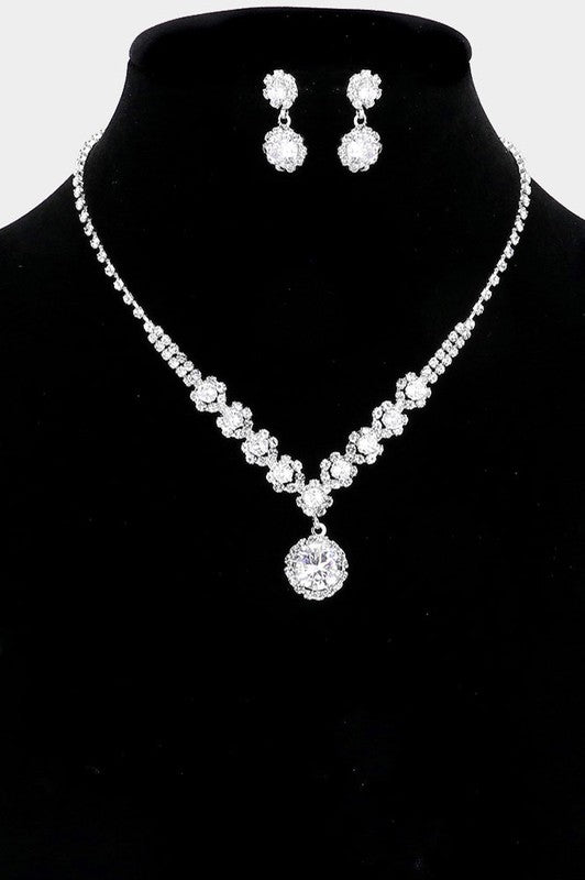 Faithfully Yours Cubic Zirconia Necklace and Earrings Set