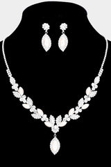 Radiant Flower Pearl Necklace & Earrings