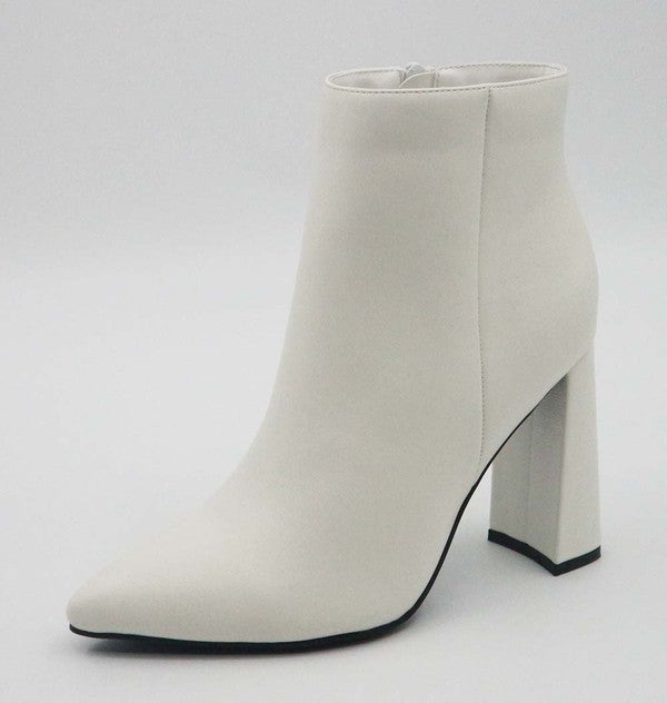 Nala White Ankle Boots