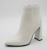 Nala White Ankle Boots