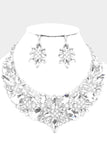 Sophistication Silver Multi Stone Evening Necklace & Earrings Set