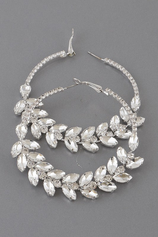 The Dreamiest Crystal Silver Hoop Earrings